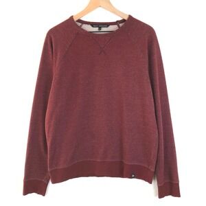 PACT Organic Cotton Blend Crewneck Sweatshirt Men's M Burgundy Heathered L/S